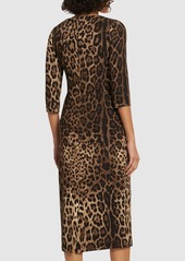 Dolce & Gabbana Leopard Print Corset Midi Dress