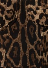 Dolce & Gabbana Leopard Print Corset Midi Dress
