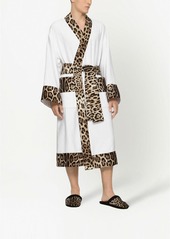 Dolce & Gabbana leopard-print cotton bathrobe
