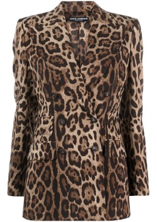 Dolce & Gabbana leopard-print double-breasted blazer