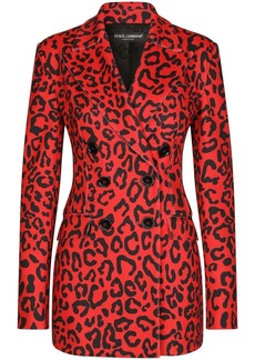 Dolce & Gabbana leopard print double-breasted blazer