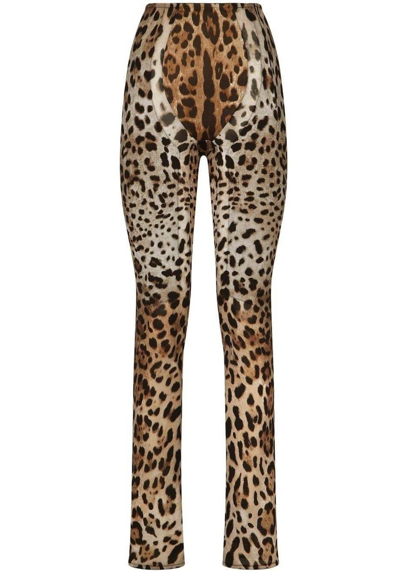 Dolce & Gabbana KIM DOLCE&GABBANA leopard-print flared trousers