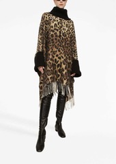 Dolce & Gabbana leopard-print fringed poncho