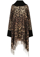 Dolce & Gabbana leopard-print fringed poncho