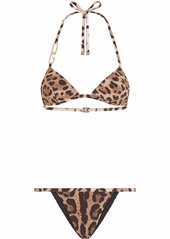 Dolce & Gabbana leopard-print triangle bikini