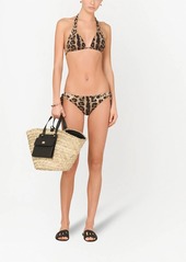 Dolce & Gabbana leopard-print triangle bikini top