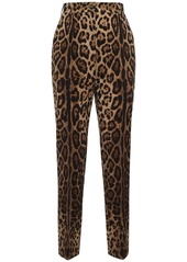 Dolce & Gabbana Leopard Print High Rise Straight Pants