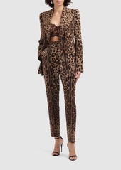 Dolce & Gabbana Leopard Print High Rise Straight Pants