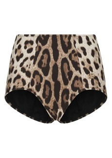 Dolce & Gabbana leopard-print high-waisted bikini bottom