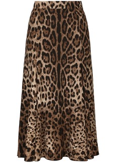 Dolce & Gabbana leopard-print high-waisted skirt