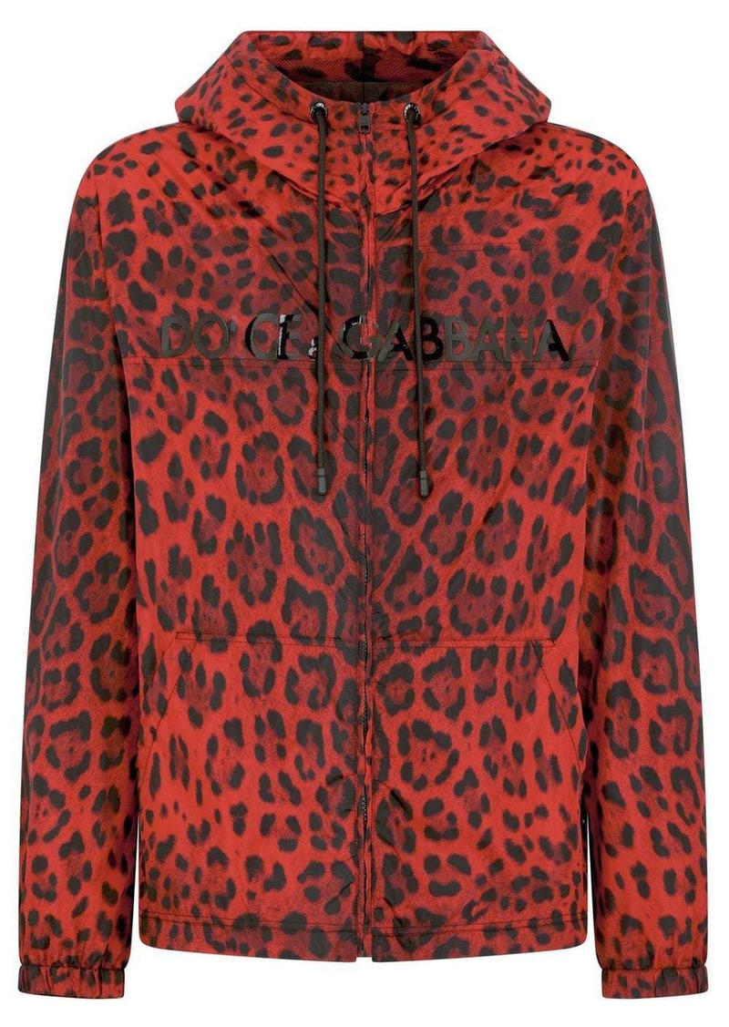 Dolce & Gabbana leopard-print hooded jacket