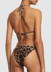 Dolce & Gabbana Leopard Print Jersey Bikini Bottoms