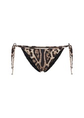 Dolce & Gabbana Leopard Print Jersey Bikini Bottoms