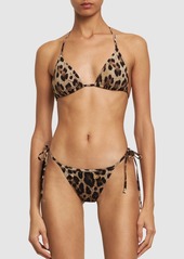 Dolce & Gabbana Leopard Print Jersey Bikini Bottoms