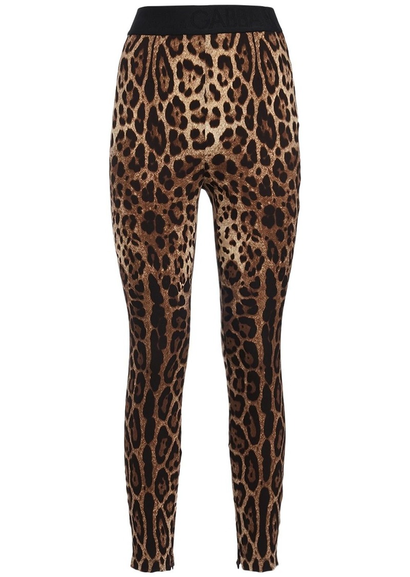 Dolce & Gabbana Leopard Print Jersey Leggings