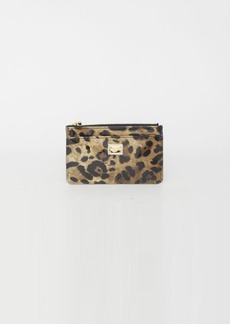 Dolce & Gabbana Leopard-print leather cardholder