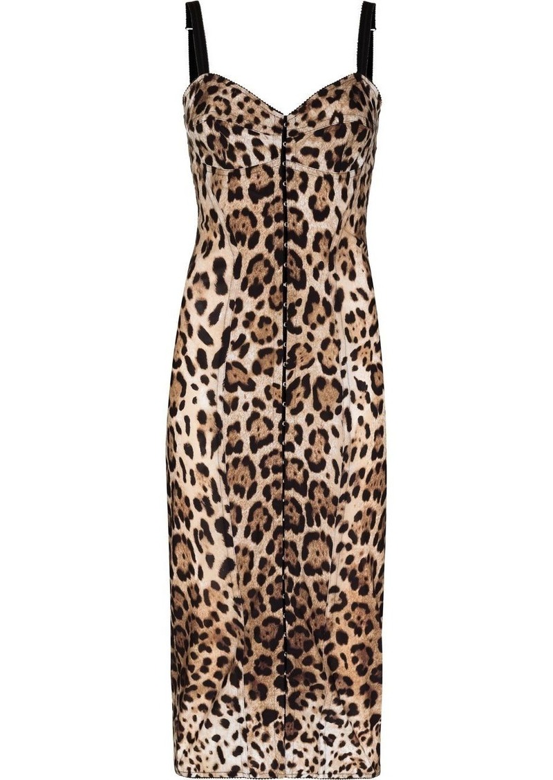 Dolce & Gabbana leopard-print midi dress