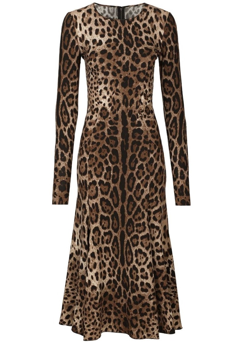 Dolce & Gabbana leopard-print midi dress