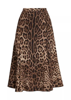 Dolce & Gabbana Leopard-Print Midi-Skirt