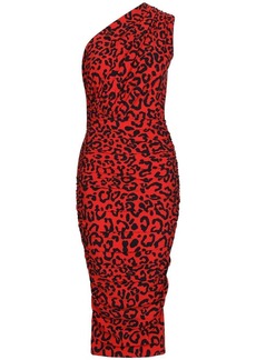 Dolce & Gabbana leopard-print one-shoulder dress