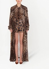 Dolce & Gabbana leopard-print organza trench coat