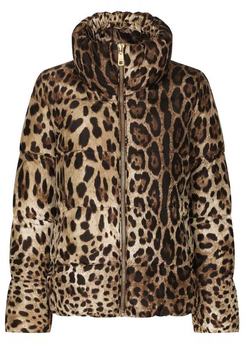 Dolce & Gabbana leopard-print padded jacket