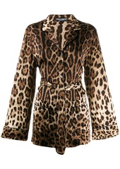 Dolce & Gabbana leopard-print belted pajama shirt