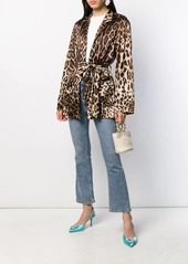 Dolce & Gabbana leopard-print belted pajama shirt