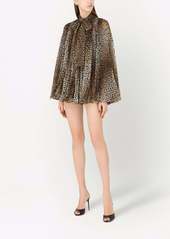 Dolce & Gabbana leopard print pleated mini dress