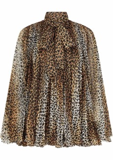 Dolce & Gabbana leopard print pleated mini dress
