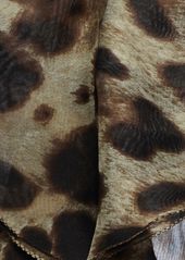 Dolce & Gabbana Leopard Print Ruffled Silk Chiffon Shirt