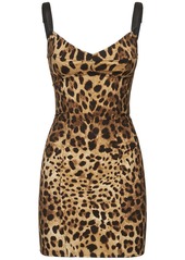 Dolce & Gabbana Leopard Print Satin Mini Dress