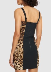 Dolce & Gabbana Leopard Print Satin Mini Dress