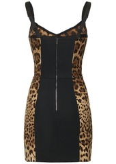Dolce & Gabbana Leopard Print Satin Mini Dress