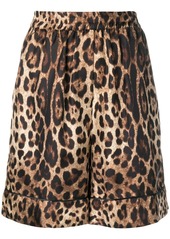 Dolce & Gabbana leopard-print silk shorts