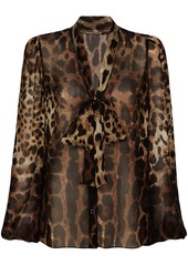 Dolce & Gabbana leopard-print silk blouse