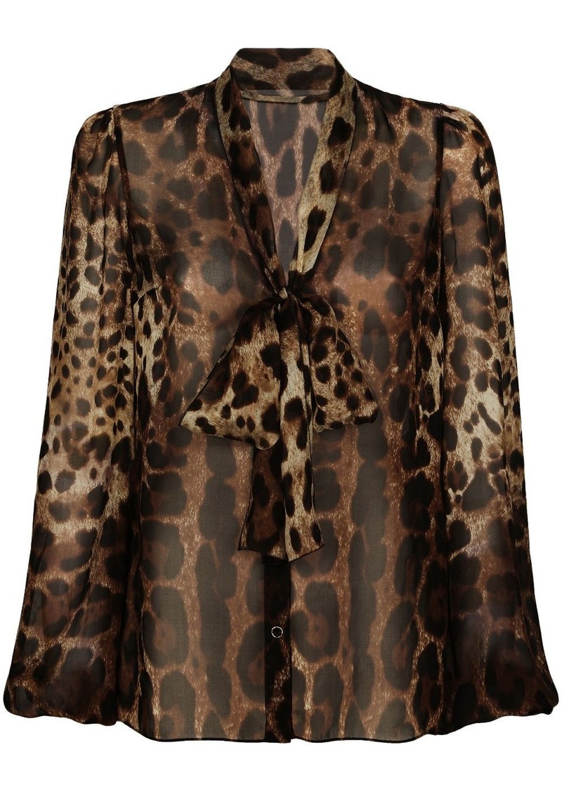 Dolce & Gabbana leopard-print silk blouse