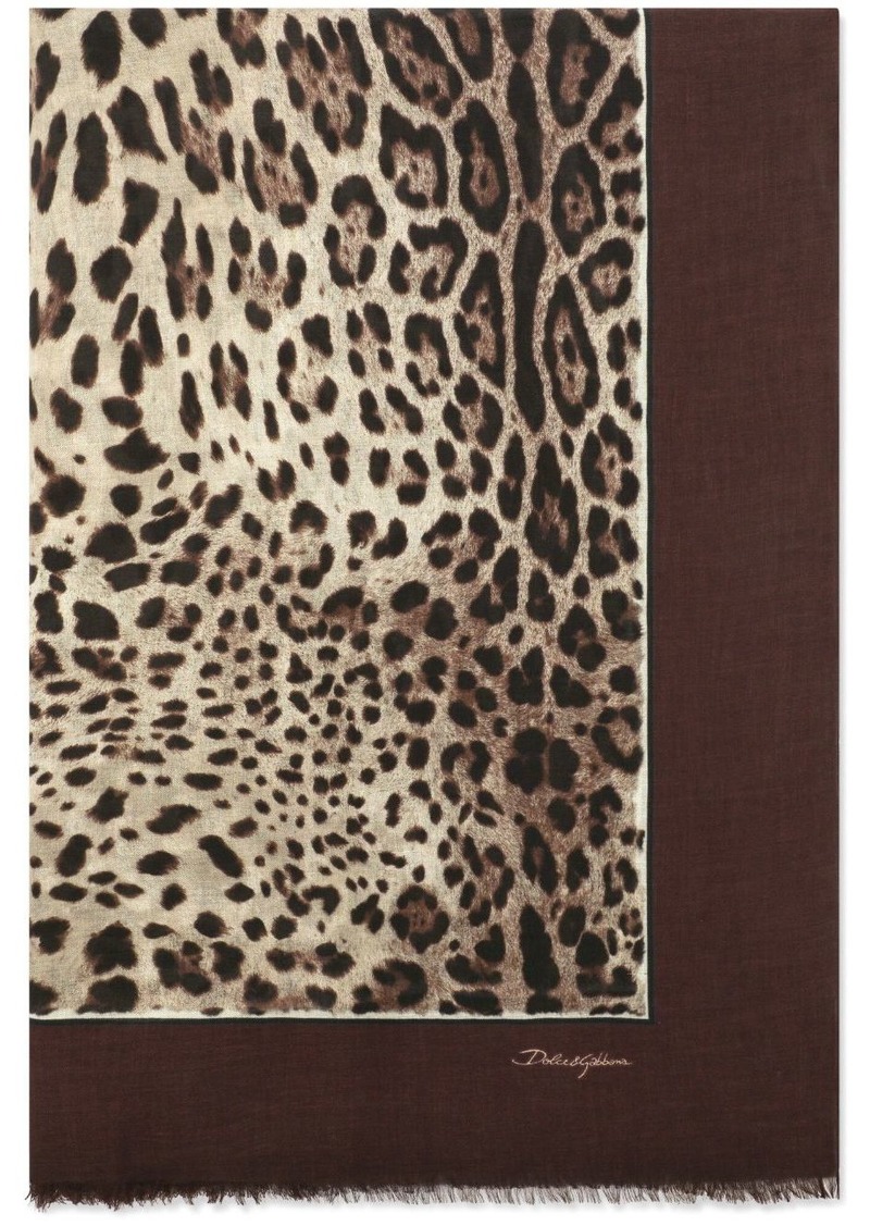 Dolce & Gabbana leopard-print silk scarf