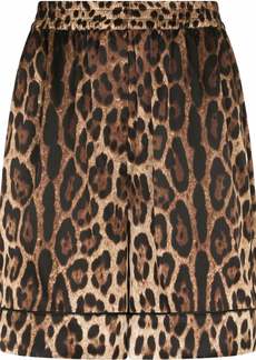 Dolce & Gabbana leopard-print silk shorts