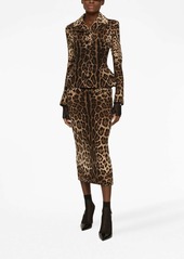 Dolce & Gabbana leopard-print single-breasted blazer