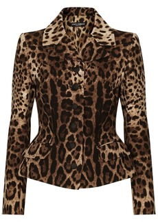 Dolce & Gabbana leopard-print single-breasted blazer