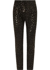Dolce & Gabbana leopard-print slim-cut jeans