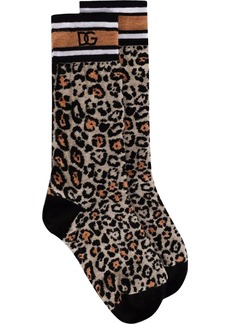 Dolce & Gabbana leopard-print jacquard socks