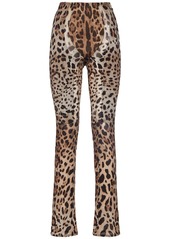 Dolce & Gabbana Leopard Print Stretch Straight Pants