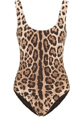 Dolce & Gabbana leopard-print scoop-back swimsuit