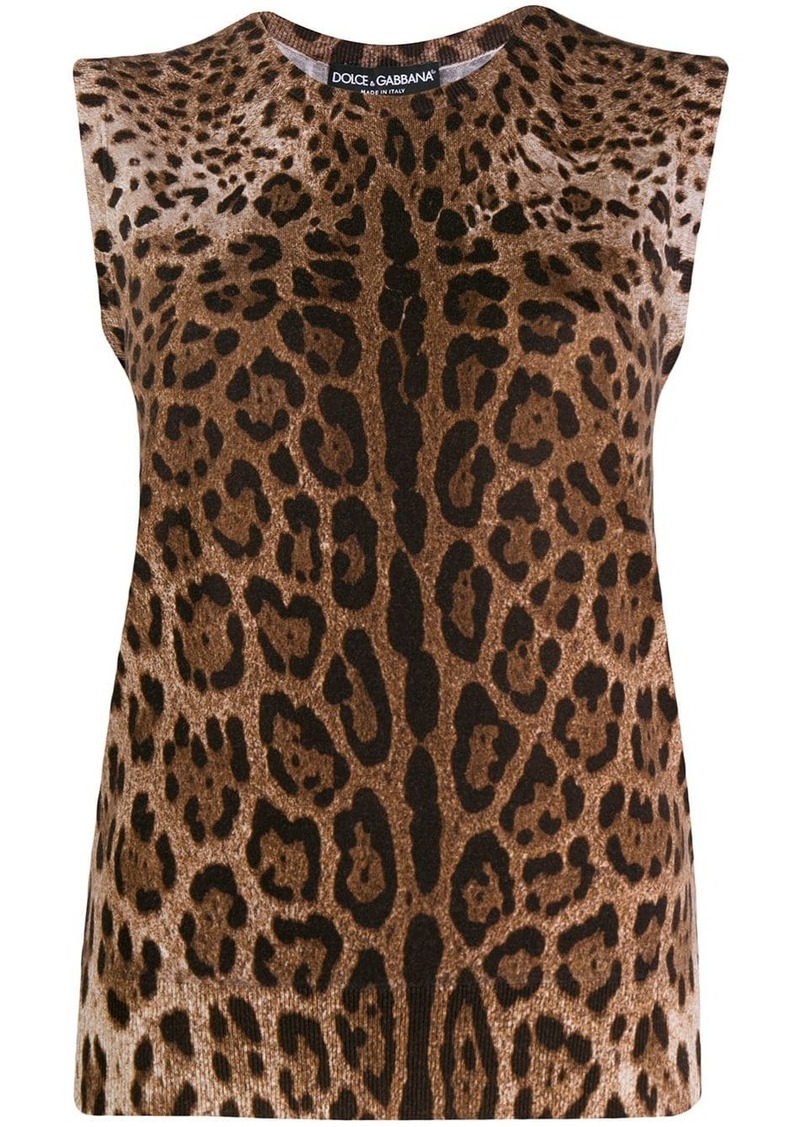 Dolce & Gabbana leopard-print virgin wool jumper