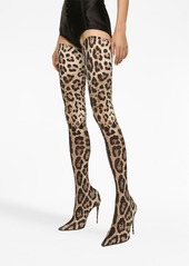 Dolce & Gabbana KIM DOLCE&GABBANA leopard-print thigh-high boots