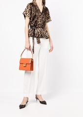 Dolce & Gabbana leopard-print belted silk shirt