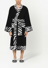 Dolce & Gabbana leopard print-trim bathrobe