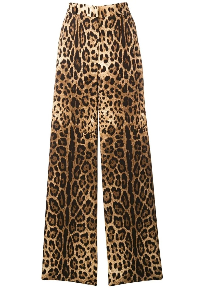 Dolce & Gabbana leopard-print flared trousers